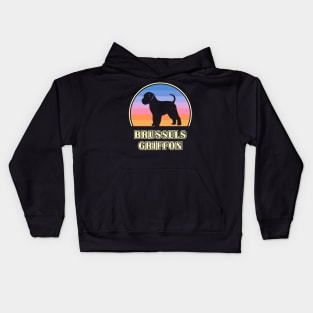 Brussels Griffon Vintage Sunset Dog Kids Hoodie